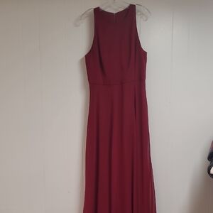 Thread Maxi Dress Sleeveless Keyhole Back Burgundy Sz 12 Bridesmaid Ready!